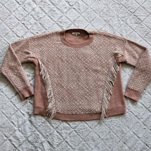 Madewell Pink Fringe Sweater